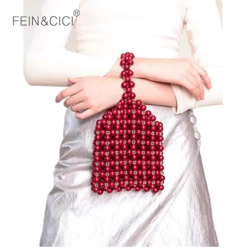 

Pearls bag beaded box totes bag women evening party handbag 2018 summer luxury brand wholesale drop shipping