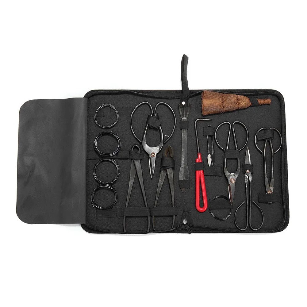 

10 Pcs Garden Bonsai Tool Set Carbon Steel Kit Cutter Scissors with Nylon Case @8 WWO66