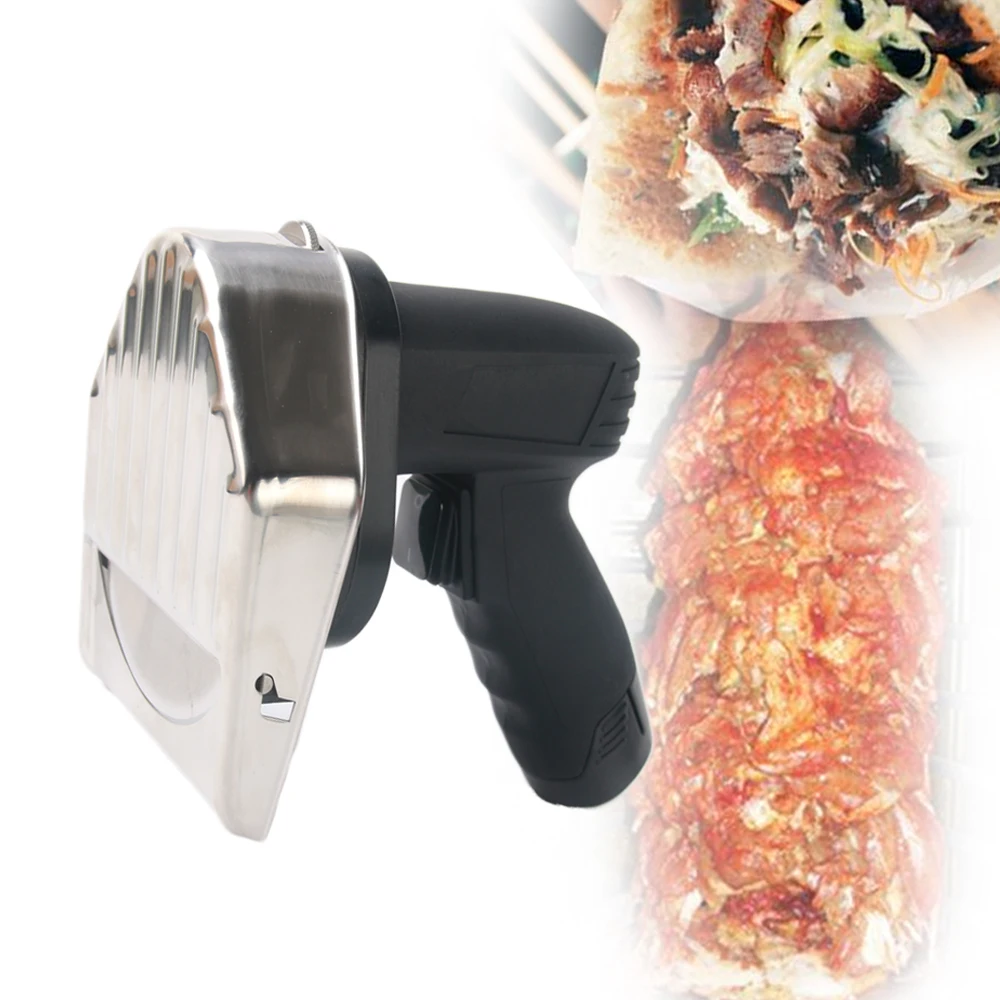 

0012-04 Kebab Slicer with Battery Shawarma Doner Knife Turkey Electric Gyros Cutter Meat Cutting Machine 110V 220V