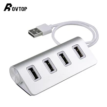 Rovtop usb-хаб Премиум 4 порта алюминиевый usb-хаб с 11 дюймовым экранированным кабелем Для IMac MacBooks ПК и ноутбуков 480 Мбит/с USB 2,0