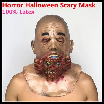 

Free Shipping Halloween Party Cosplay Melting Face Zombie Bloody Undead Horror Adult Latex Scary Insane Halloween Horrible Mask