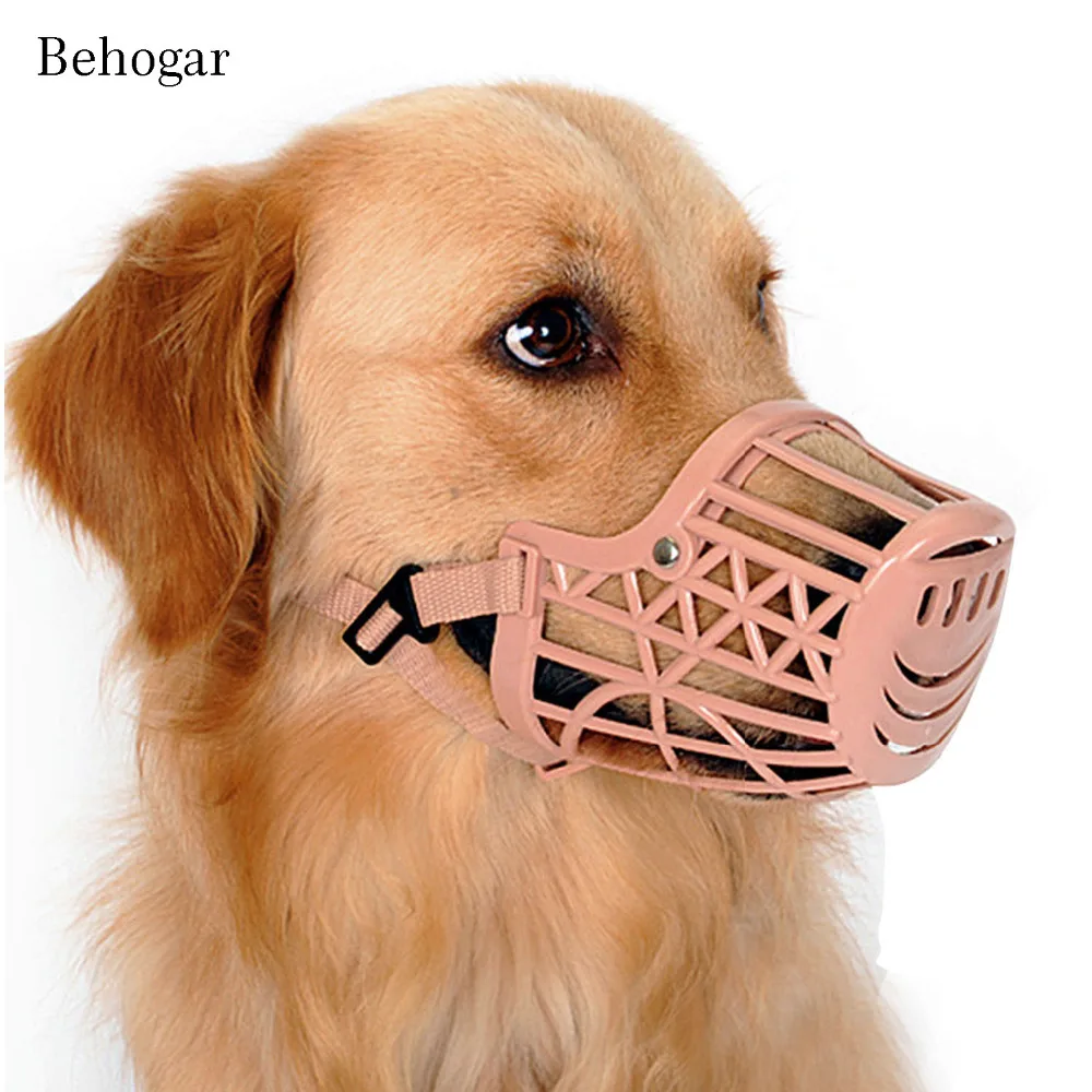 Behogar Plastic Adjustable Pet Dog Anti Bite Anti Barking Mouth Cover