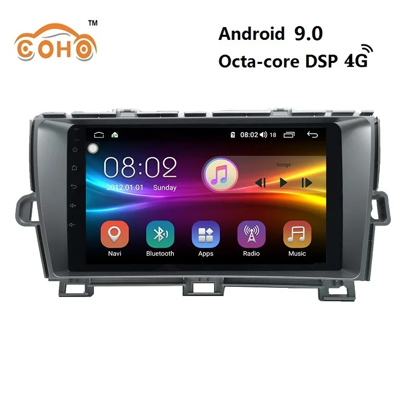 Prius RHD 2din автомобильный dvd gps Android 9,0 Восьмиядерный 4+ 64g Автомобильный Радио gps навигатор для TOYOTA Prius RHD