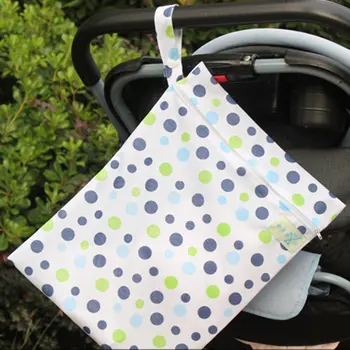 

Wet Dry Bag Splice Cloth Diaper Wet Bags Waterproof Double Infant Stroller Travel Zipper Snap Handing for Swimwear Bathing