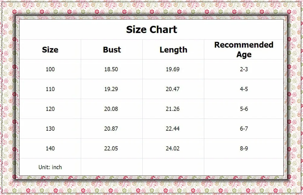 DX014 size chart
