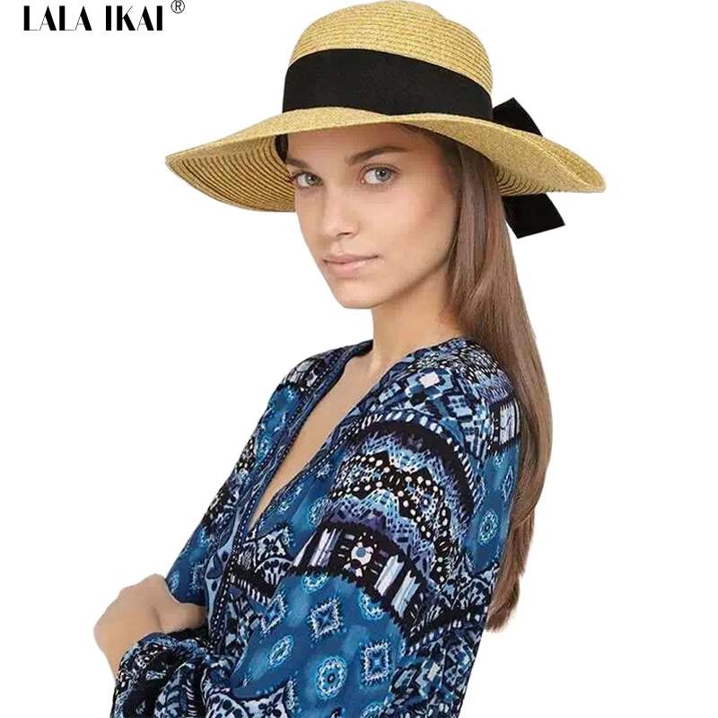 2016 New Summer Sun Hat Women Europe And America Folded Bow Handwork