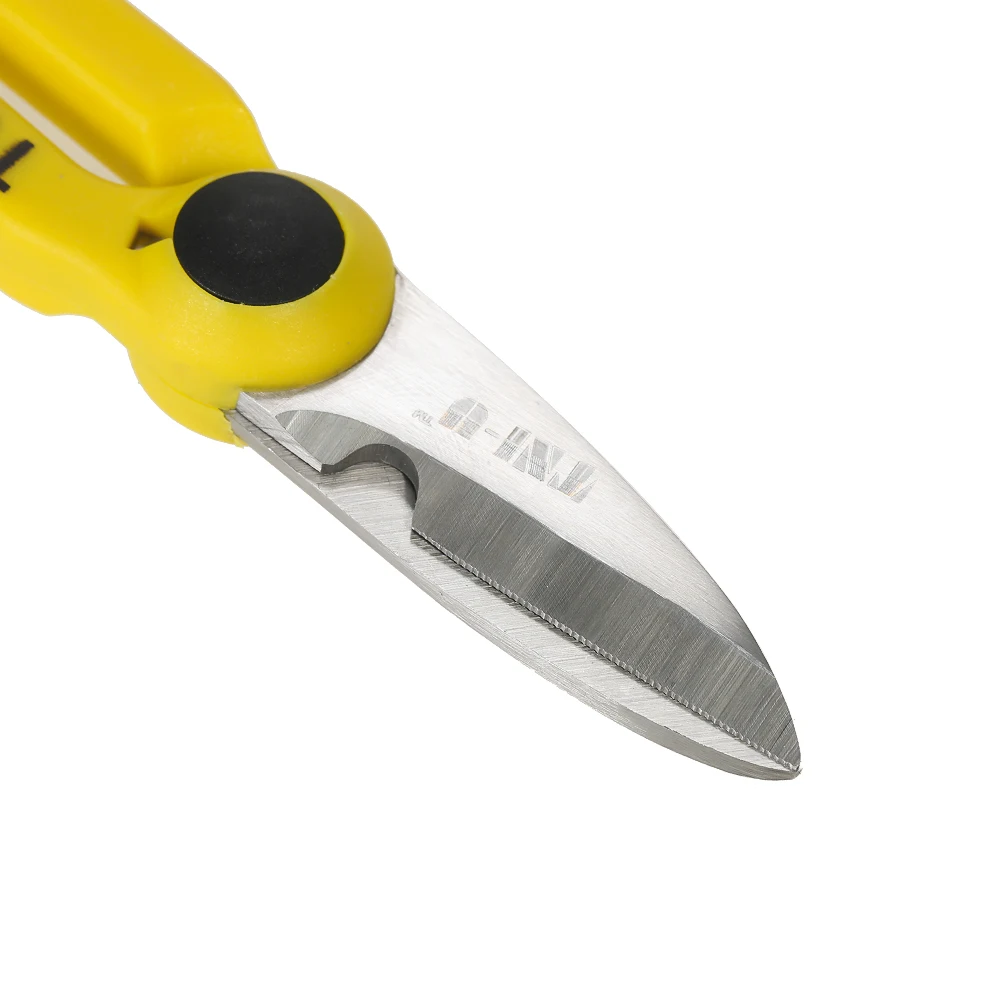 Black Stainless Steel Cuts Wire Electrician Scissors K0S2 TU-527 5.7/" Yellow