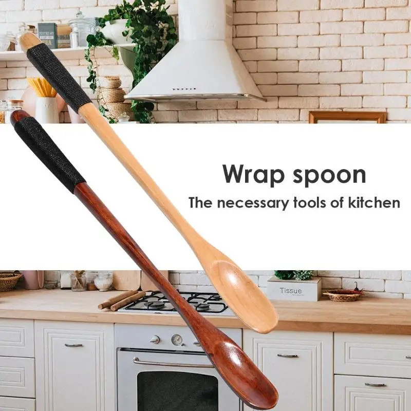 2019 Originele Houten Koffie Lepels Met Slanke Lange Handvat Ronde Vorm Soep/Honing Theelepel Eenvoudige посуда для напитков Keuken Koken