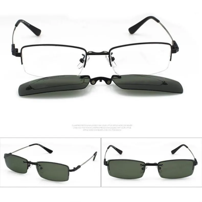 3 в 1 Мужские полуоправы очки оправа мужские очки оправа для корректирующих очков с днем и ночные солнцезащитные очки антибликовые клип