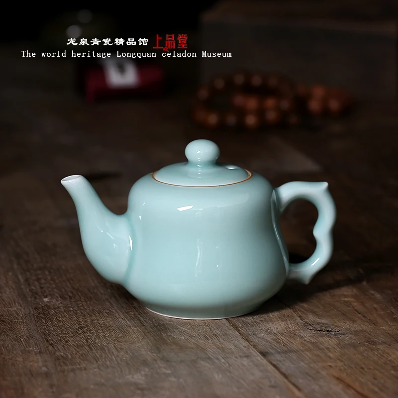 Image Longquan celadon teapot ceramic tea set of Kung Fu tea accessories boutique Di powder green single pot