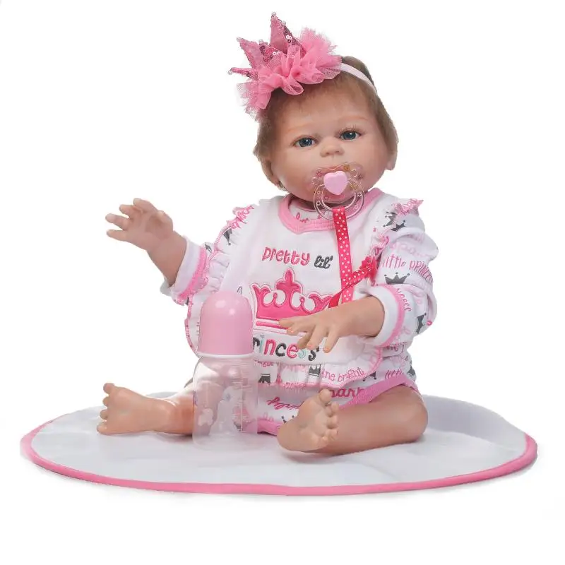 

20" 50cm Full silicone reborn babies dolls bebe alive handmade realistic girl toddler children Birthday cute Present Bathe Toy