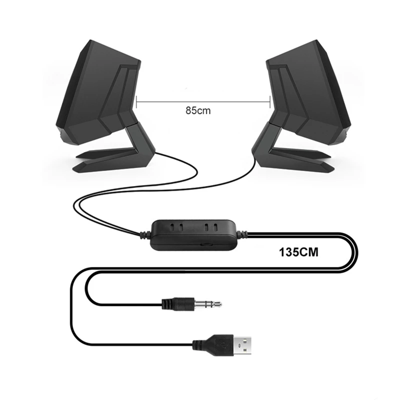 Игровой светодиодный светильник мини портативные динамики с питанием от USB Bass 2,0 для ноутбука компьютера ПК 3,5 мм аудио Громкоговоритель для мобильных телефонов