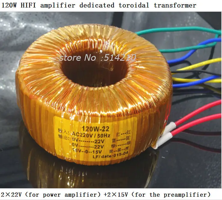 

HIFI Amplifier Dedicated Toroidal Transformer 120W Wire Double 18V or Dual 22V for LM4766 TA2022 LM3886 amplifier for your DIY