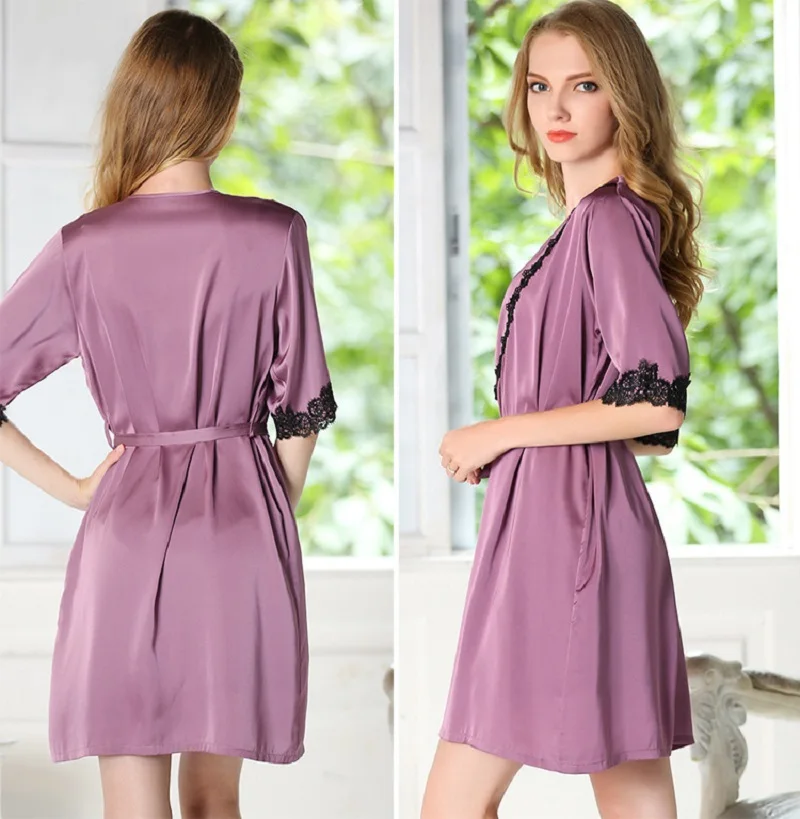 sexy silk Night Gown (2)