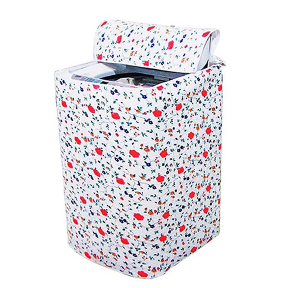 

New Thicker Waterproof Durable Flower Pattern Washing Machine Zippered Dust Cover 2 Type pastoral style PE Washing Machine Cover