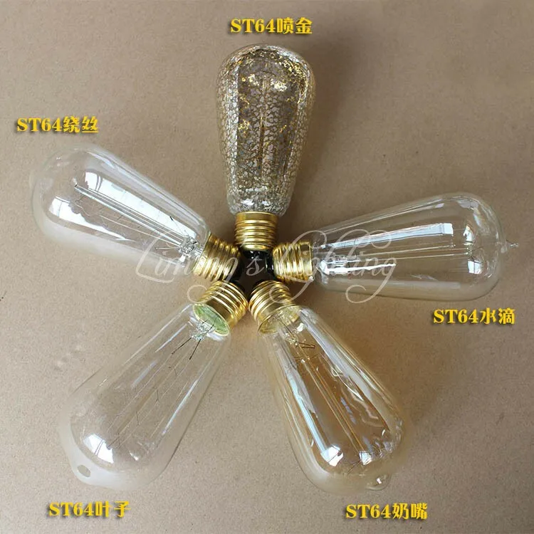 Us 3 77 10 Off Vintage Edison Bulbs E27 Incandescent Bulbs St64 Filament Bulb Squirrel Cage Carbon Bulb Retro Edison Light For Pendant Lamp In