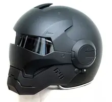 2016 Top hot Nero MASEI IRONMAN Iron Man casco del motociclo del casco del casco mezzo casco aperto del fronte del casco casco motocross 610 FORMATO: M L XL