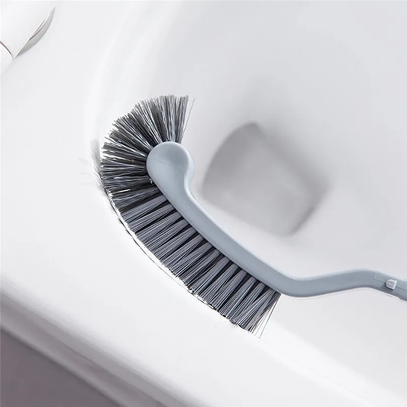 Cleaning Brush Toilet Brush Corner Semicircular Plastic Toilet Cleaning Brush Corner Rim Cleaner Bent Bowl Handle #4j11 (8)
