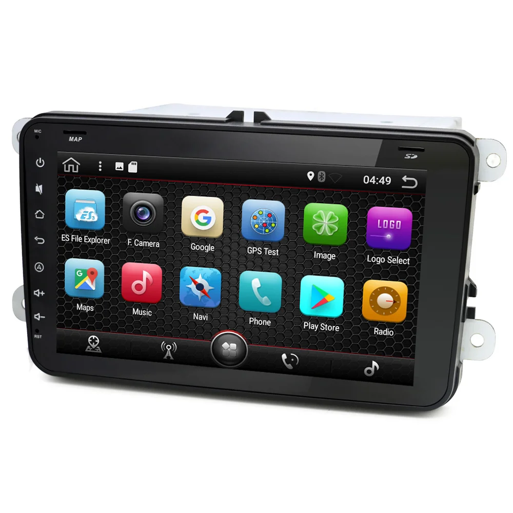 Cheap Eunavi 2 Din 8 inch Android 9.0 Car Radio Stereo for VW JETTA GOLF MK5 MK6 GTI PASSAT B6 POLO SKODA Fabia GPS Navigation PC wifi 2