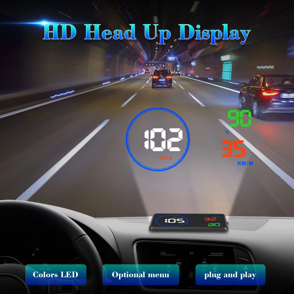 5,5 дюймов OBD2 M9 Hud Дисплей на лобовое стекло автомобиля скорость проектор ЕС OBD дисплей MPH км/ч Цифровой автомобиль скорость метр лобовое стекло проектор