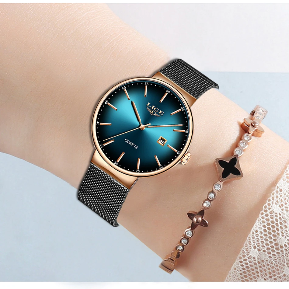 LIGE креативный дизайн кварцевые часы женские повседневные модные стильные женские подарочные часы винтажные часы relogio feminino