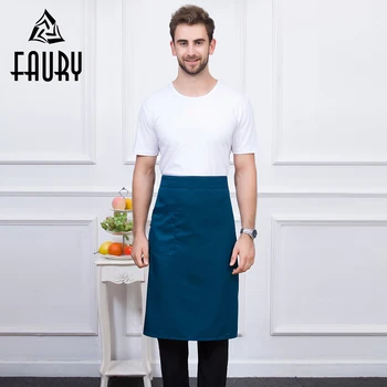 

7 Colors Men Women Pure Color Adjustable Chef Work Uniforms Accessories Kitchen Cooking Food Service Solid Apron with One Pocket