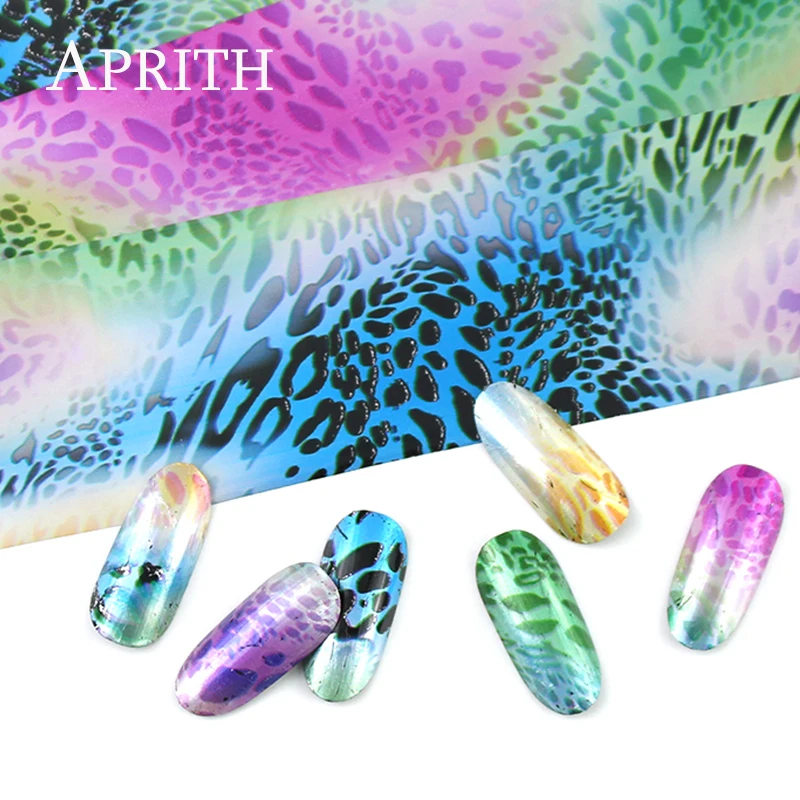 

16pcs Leopard Print Sticker for Nail Foils Holographic Starry Sky Foil Transfer Sticker Manicure Nail Art Decals
