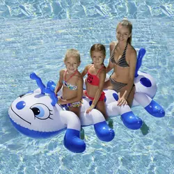 186*116 см детский надувной Caterpillar животных ездить на водные игрушки бассейн поплавок три круга семья летняя уличная игрушки