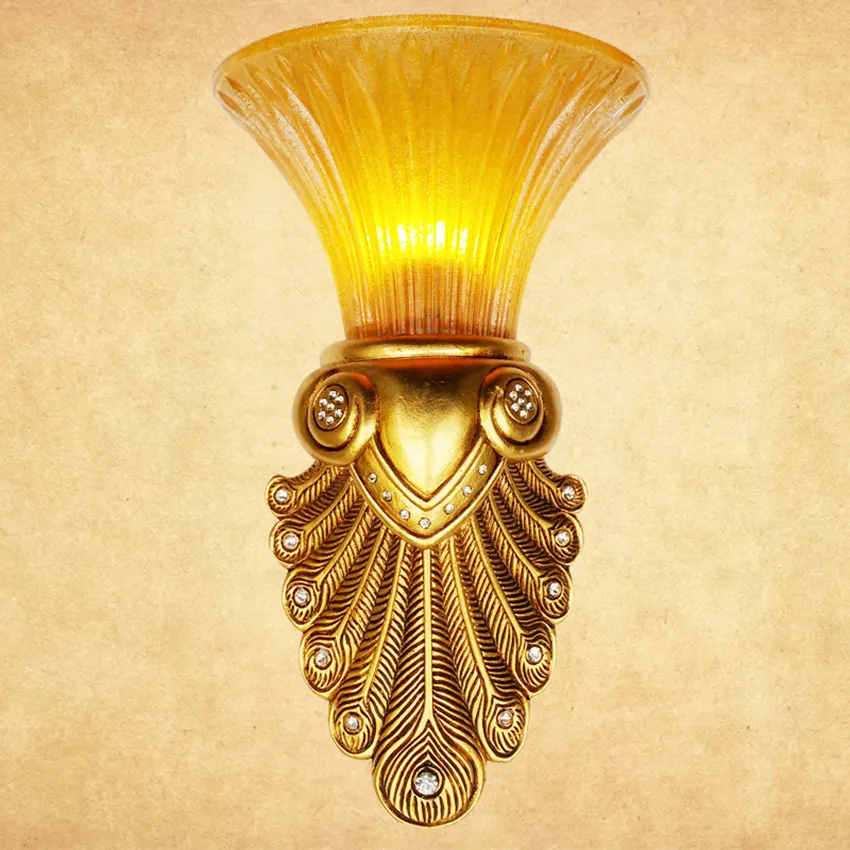 European style retro living room bedroom wall lamp creative hotel lobby corridor Nordic LED wall lamp led wall light crystal new bar european wallpapers wall paper entertainment place lobby walking house bedroom living room decorative flash wall cloth