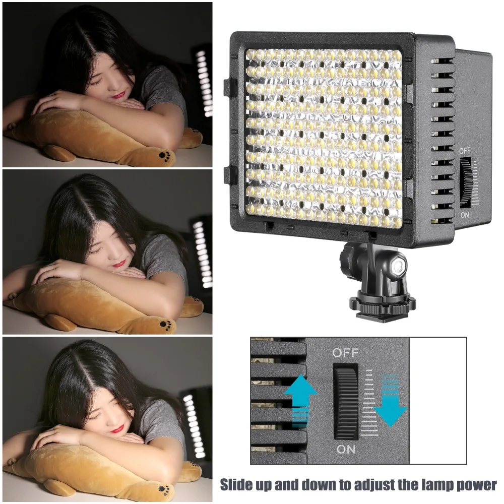  NEEWER 160 LED CN-160 Dimmable Ultra High Power Panel Digital Camera / Camcorder Video Light LED Li