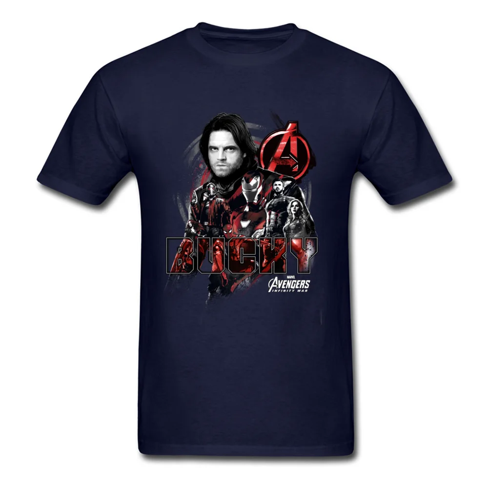 Europe Star Wars Bucky Crew Tshirts On Sale Summer Short Sleeve Crew Neck Tops & Tees Pure Cotton Adult Simple Style Tops Tees Bucky Crew navy
