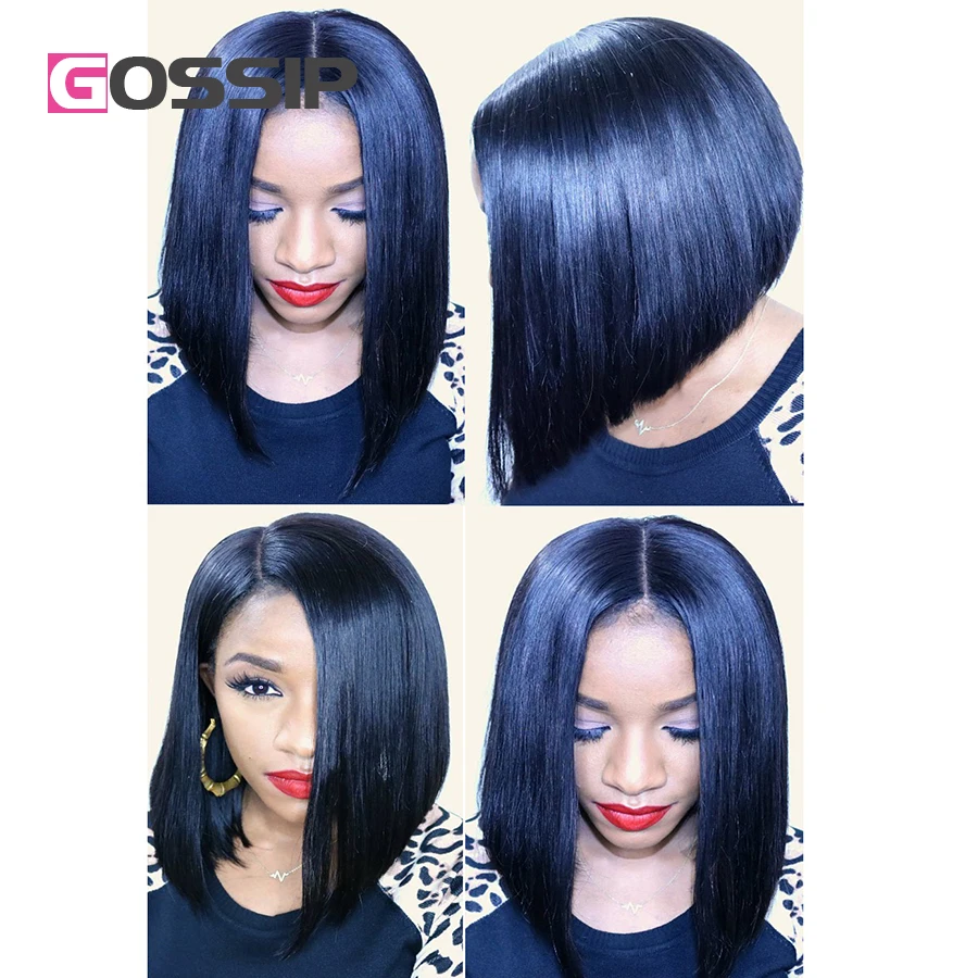 altStraight Peruvian Hair Wig Lace Front Bob Wigs Glueless Full Lace Human Hair Wigs For Black Women Straight Short Wigs Human Hair