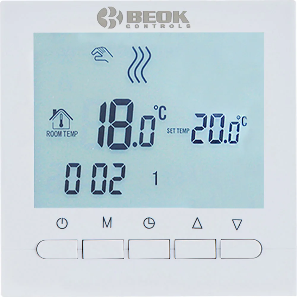 BOT-313W настенный комнатный термостат для газового котла нагревательный термостат с блокировкой от детей ЖК-контроллер температуры для котла - Цвет: White