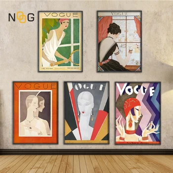 

Wall Art pictures Vintage Cuadros Vogue Figure Quotes Poster and Prints Canvas Painting Women Vintage Posters Decorative Picture