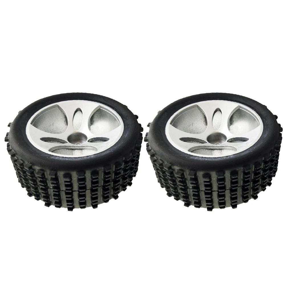 2Pcs Black Plastic Wheel Hex Rim Tire Tyre for Wltoys A959 RC Crawler Buggy