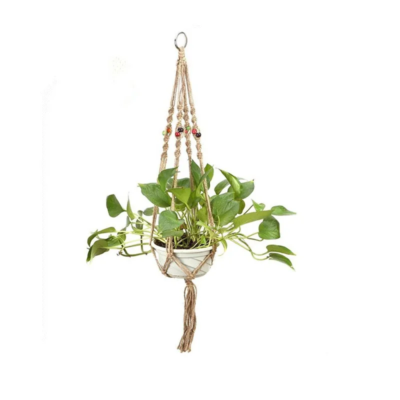 WHISM 91cm Macrame Plant Hanger Basket Holder Handmade Braided Jute