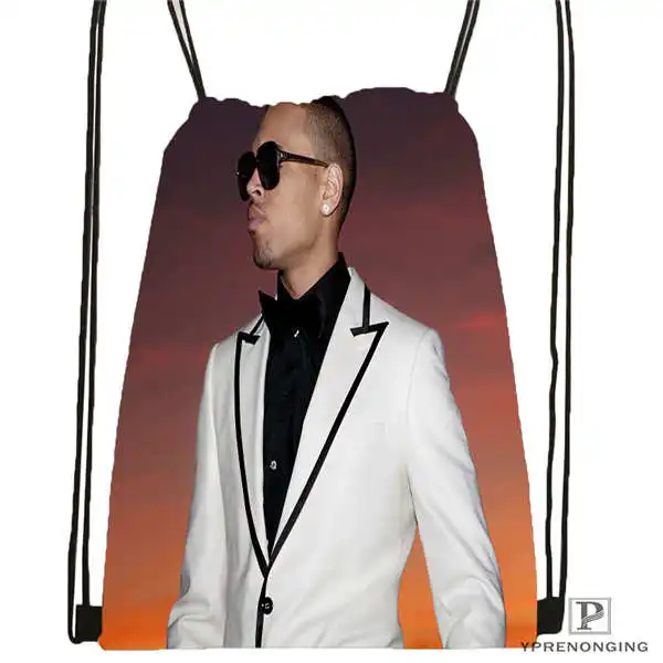 Drawstring Backpack Custom Chris-Brown-Royalty походная сумка на шнурке Cute Daypack Kids Satchel(черная спинка) 31x40 cm#180611-03-122 - Цвет: Drawstring Backpack
