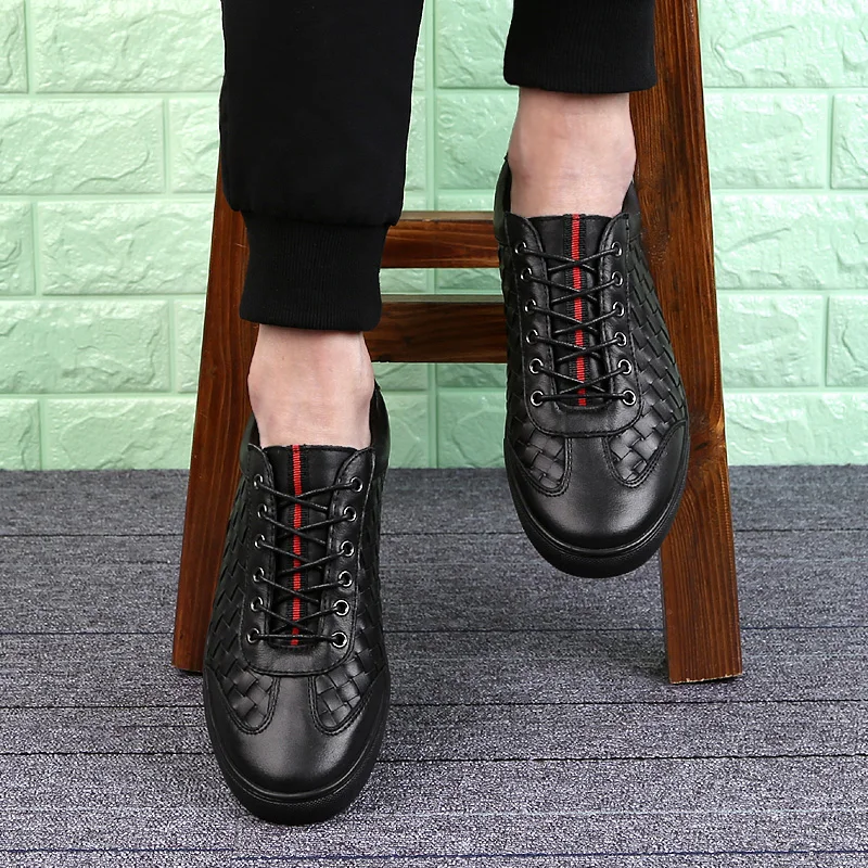 Casuais Livre Acima Da Genuíno Ata Dos Couro De Ar Ao Alta Homens Black Moda Malha Sapatos Qualidade 4 Sapatas Respirável Primavera Tênis qUOwxgx