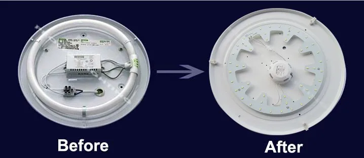Conduziu a Luz de Teto Ano de Garantia Rodada Pcb Bordo Duplo Cores Circular 2d Techo Levou Tubo 120v 220v 230v 240v 18w 24 2 w 16 Luzes embutidas de LED