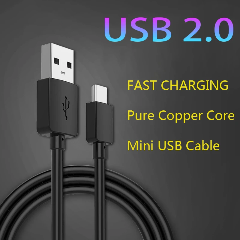 

Mini USB Cable 2.0V Mini USB to USB Fast Charging Data Cable For Cellular Phone Digital Camera HDD MP3 MP4 Player Tablets GPS