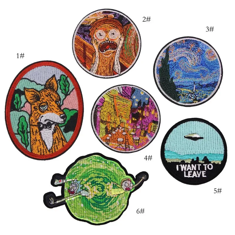 

Cartoon Planet Oil Painting Dome Embroidery sticker Patch decorative paste All kinds of clothing, shoes and hats decoration