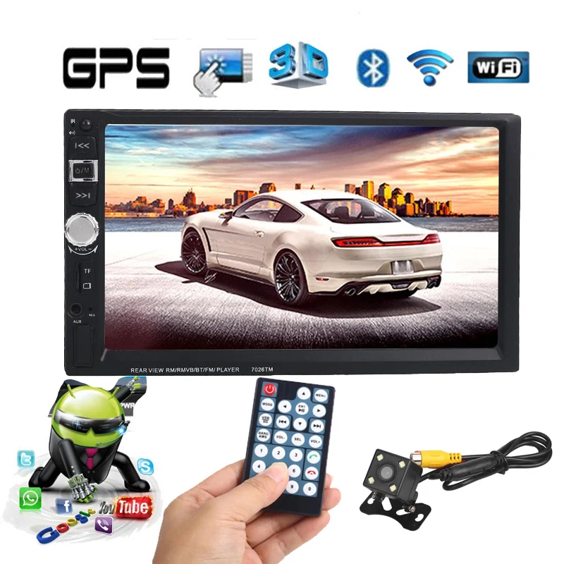

VEHEMO Car MP5 Player HD1080P 7 Inches Video Player Stereo Radio FM USB Audio Video Player Bluetooth Calls With Remote Control