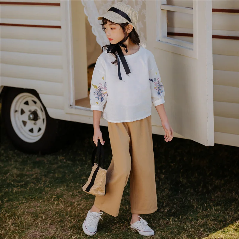 

Princess Girls Clothing Sets Spring Summer Children Girls Clothes Flowers T-shirt+Pants Babygirl Outfits Kids Girls Casual Suit