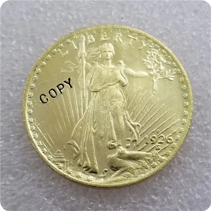 США 1920S-1933$20 Святого гауденса двуглавый орёл имитация монеты памятные монеты-копии монет медаль коллекционные монеты - Цвет: 1926D