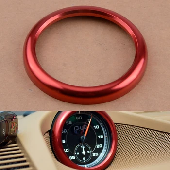

DWCX Car Red Interior Dashboard Center Clock Compass Alloy Decor Ring Cover Trim Fit For Porsche Cayenne 2019