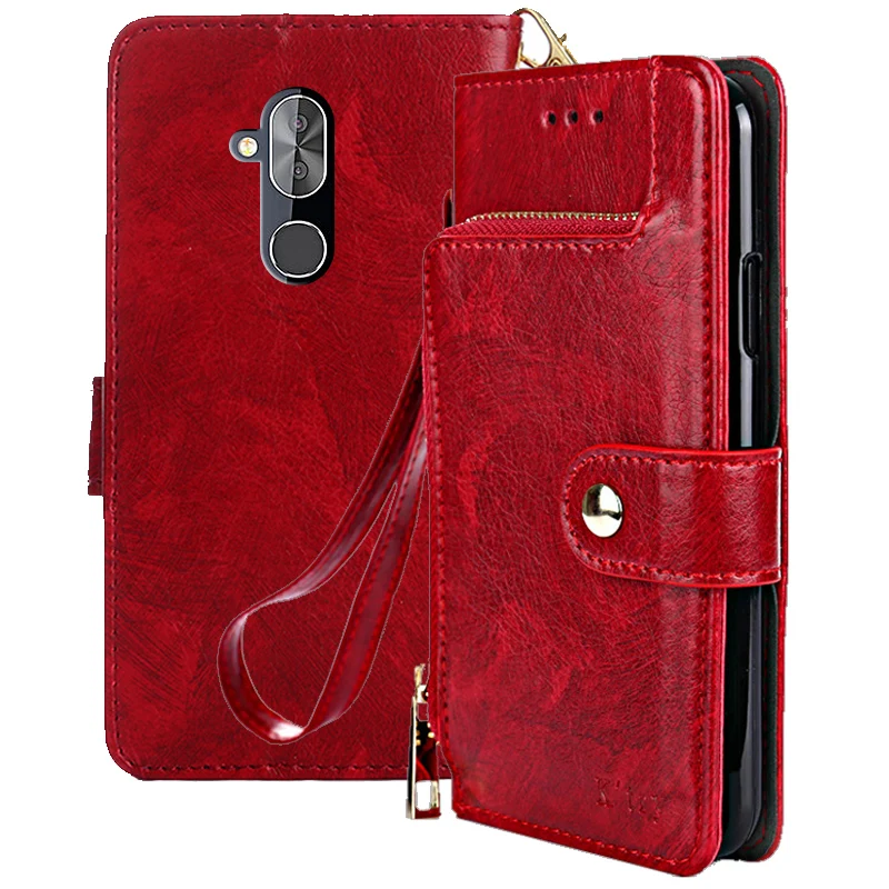 

Leather Book Flip Folio Cover For Alcatel 7 Case Wallet KickStand Card Photo Handmade Phone Bags For Alcatel 7