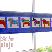 Синий Пони плед красивый кофе короткие занавески для кухни для гостиной спальни 40*145 см Индивидуальные