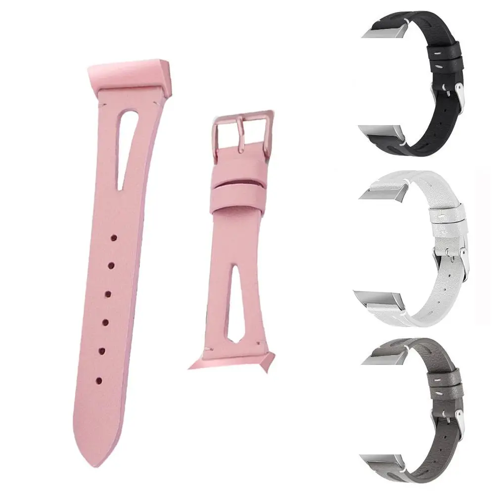 

Replacement Leather Strap Watch Band Watch Top Layer Cowhide Open Strap With Metal Buckle For Fitbit Charge 3