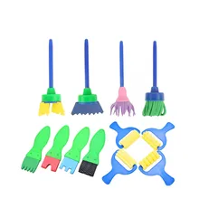 12 шт./компл. Цветочная художественная кисть поворачивать, вращать губку детей цветок граффити краски ing игрушки инструмент школьные канцелярские принадлежности