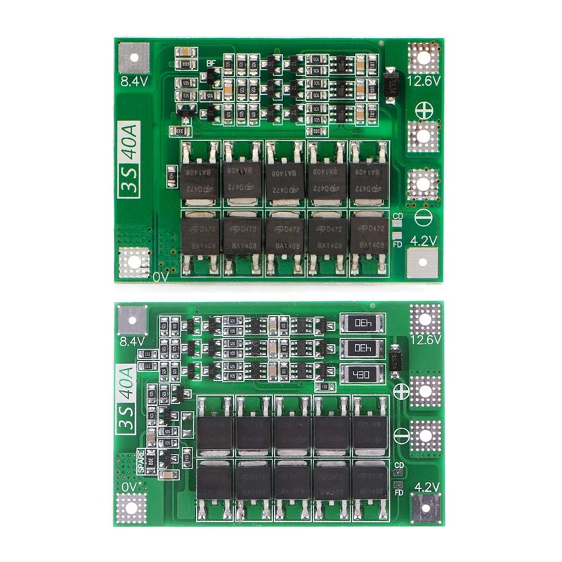 3S 40A 18650 литий-ионная батарея зарядное устройство Защитная плата Pcb Bms для сверлильного двигателя 11,1 В 12,6 в Lipo ячеечный модуль